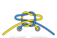Схема завязывания узла на шнурках
